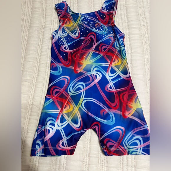Rainbow Winged Gymnastics Leotard with Rhinestones main image 0